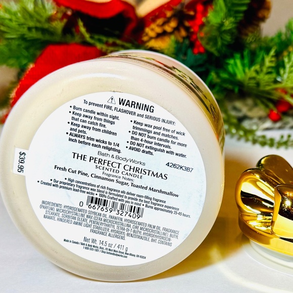 THE PERFECT CHRISTMAS 3 Wick Candle with BOW lid - Picture 4 of 4